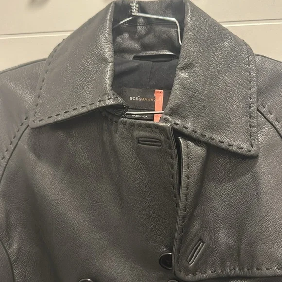 BCBG sample leather trench coat - Picture 4 of 7